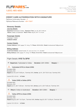Credit Card Authorization with E-Signature
