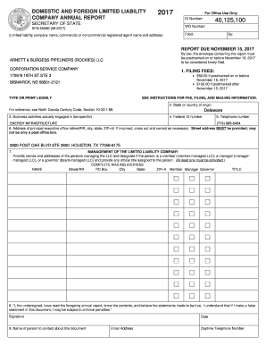 North Dakota LLC Annual Report 2017