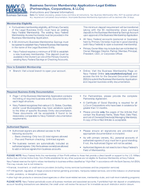 Navy Federal Business Membership Application