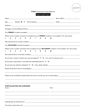 Patient Health History Form