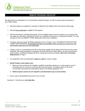 Residential Conservation Incentive Program Rebate Application