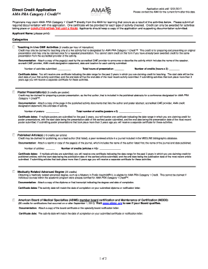 AMA PRA Category 1 Credit Direct Application