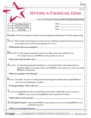 Financial Goal Setting Worksheet