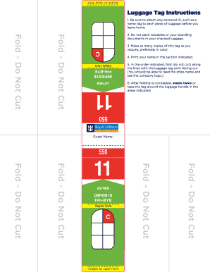 Luggage Tag Instructions
