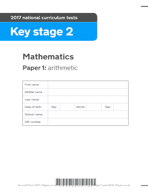 UK Key Stage 2 Mathematics Arithmetic Test