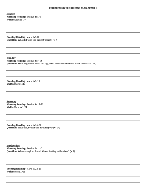 Children's Bible Reading Plan