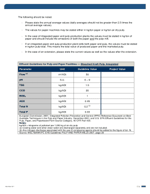 Pulp and Paper Production Questionnaire