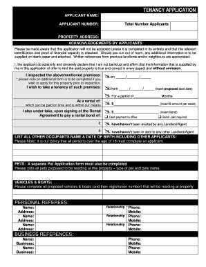 Queensland Tenancy Application Form
