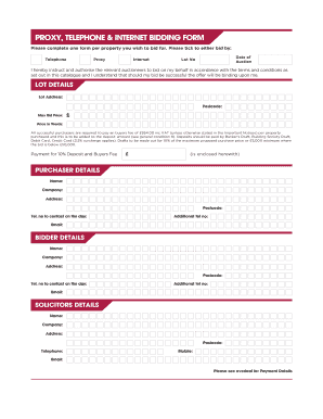 Proxy Bidding Form