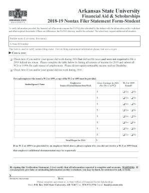 2018-19 Nontax Filer Statement Form-Student