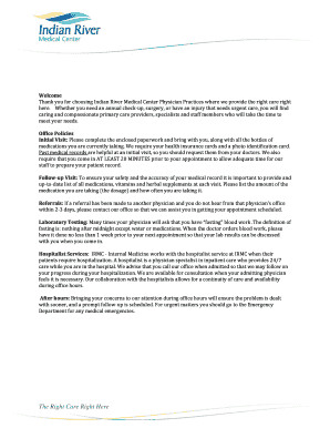 Indian River Medical Center Patient Registration Form