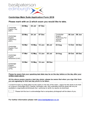 Cambridge English Exam Registration Form