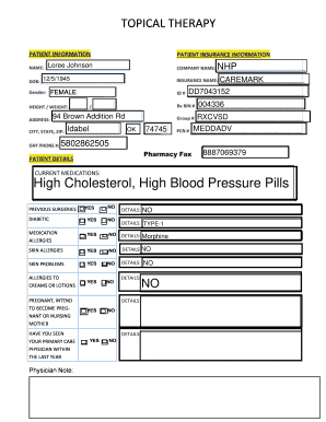 Patient Medical Information Form