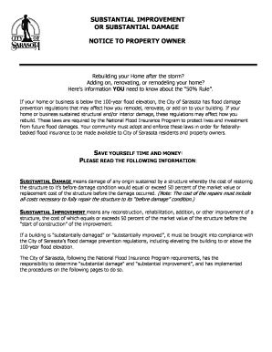 Substantial Improvement or Damage Notice