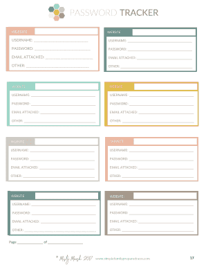 Password Tracker Form