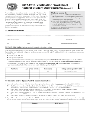 2017-2018 Verification Worksheet