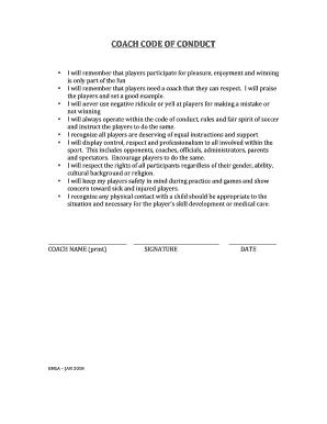 Coach Code of Conduct Agreement