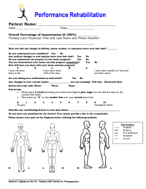 Patient Rehabilitation Progress Form
