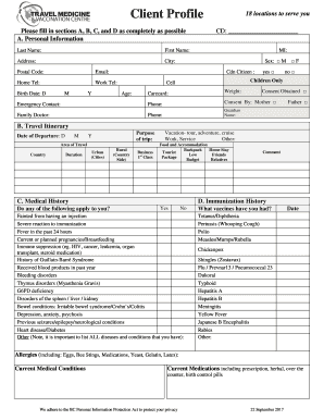 Travel Health Form