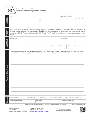 Missouri Employee’s Substitute Wage and Tax Statement