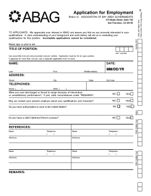 ABAG Employment Application