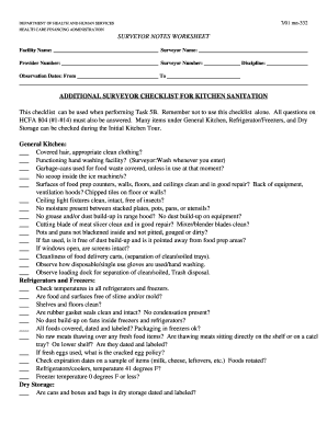 HCFA 807 Surveyor Notes Worksheet