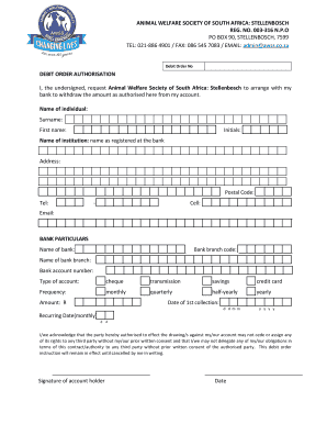 Debit Order Authorization Form