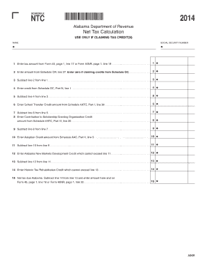 Alabama Net Tax Calculation Schedule