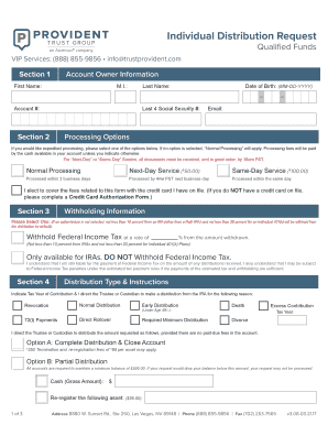 IRA Distribution Request Form