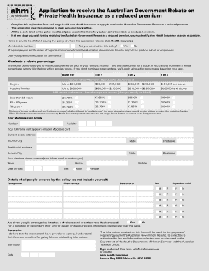 Australian Government Rebate Application