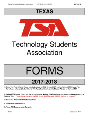 Texas TSA Protest Form