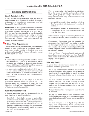 2017 Wisconsin Farmland Preservation Credit Form