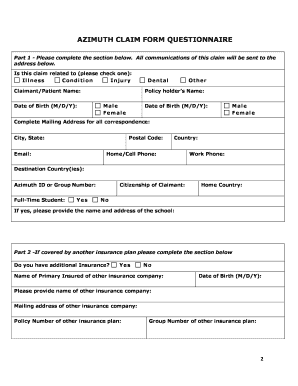 Azimuth Claim Form