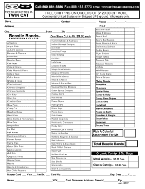 Beastie Bands Order Form
