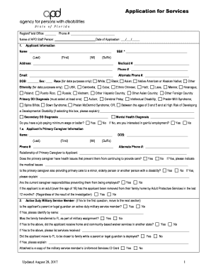 Florida Developmental Disabilities Waiver Application
