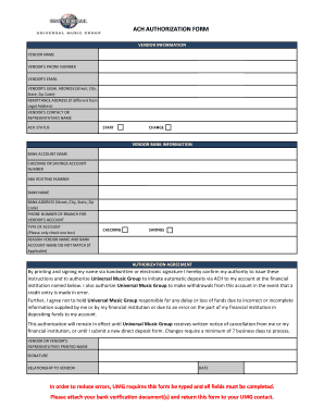 ACH Authorization Form