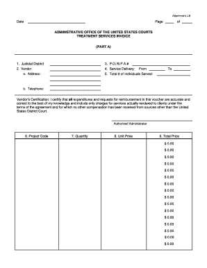Treatment Services Invoice