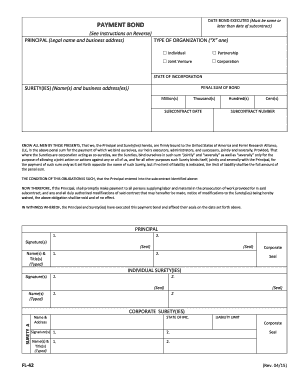 Payment Bond Form FL-42