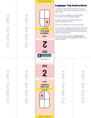 Luggage Tag Instructions