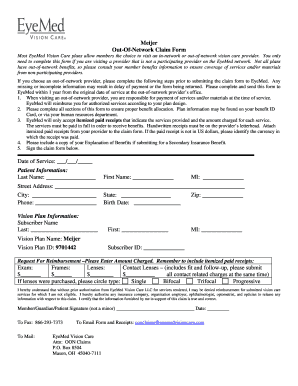 Meijer Out-of-Network Claim Form