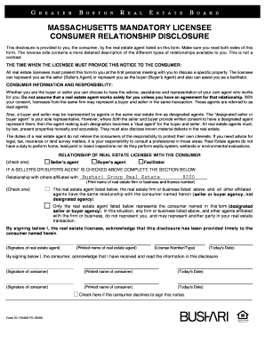 Massachusetts Consumer Relationship Disclosure