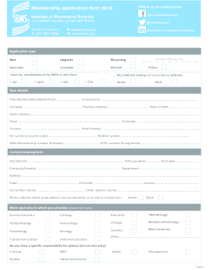 IBMS Membership Application Form 2018