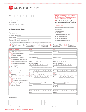 Investor Details Change Form