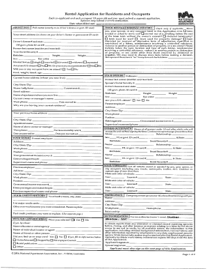 Rental Application for Residents and Occupants