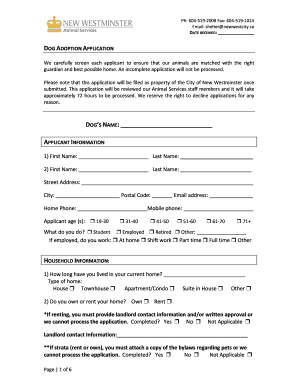 Dog Adoption Application