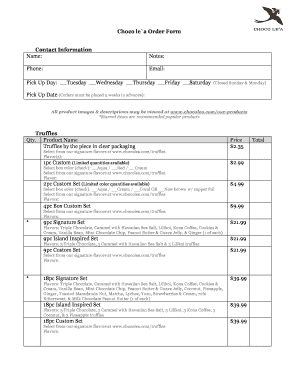 Choco le`a Order Form