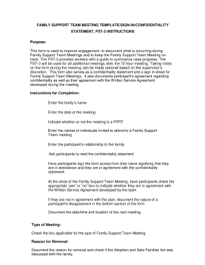FAMILY SUPPORT TEAM MEETING TEMPLATE/SIGN-IN ...