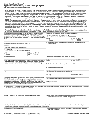 USPS Form 1583 Mail Delivery Authorization