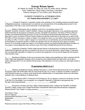Patient Consent and Authorization Form