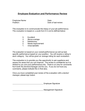 Employee Performance Review Form